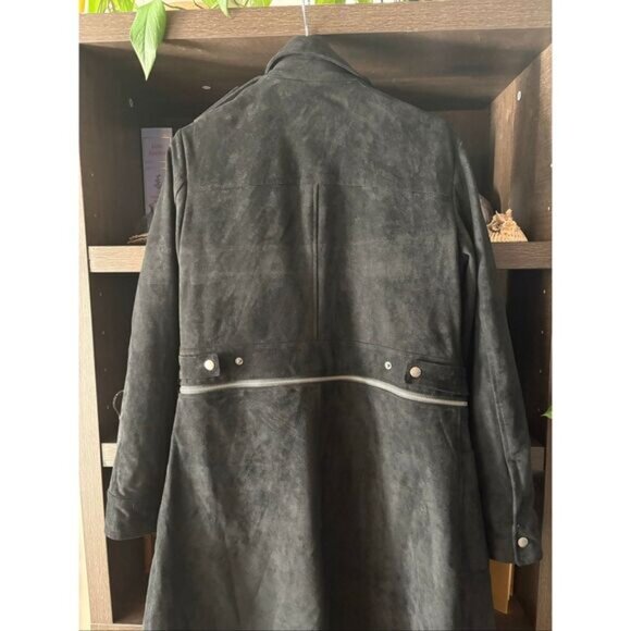 Miss Me Black Suede 2 In 1 Convertible Coat Size Large - Picture 7 of 10